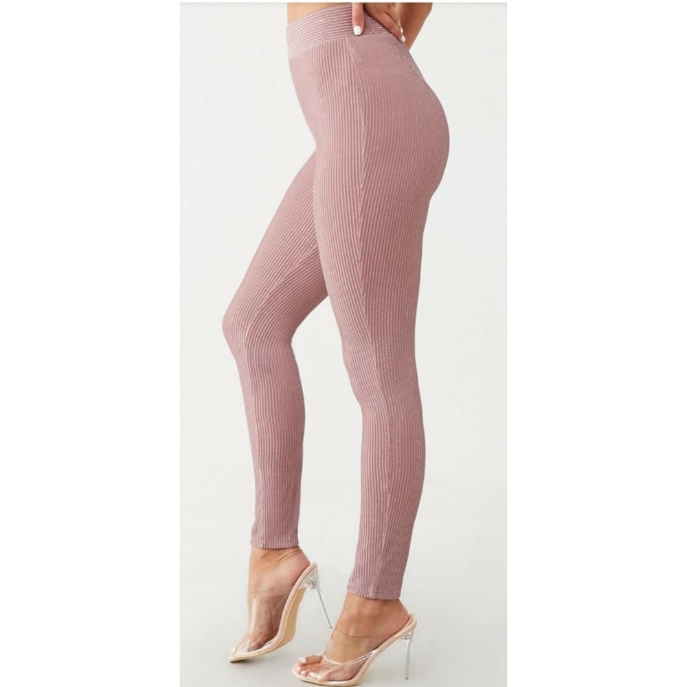 Metallic Ribbed Leggings - Picture 4 of 4